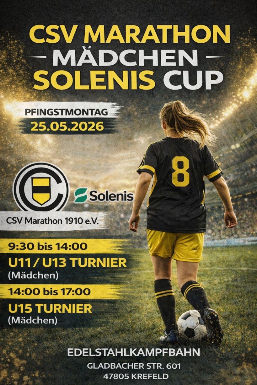 Plakat Pfingstturnier 2026 beim CSV Marathon 1910 e.V. Krefeld